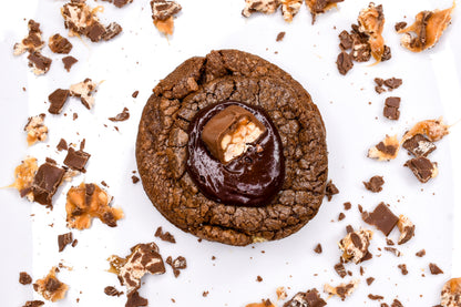 Snickers Stuffed Chocolate Cookie